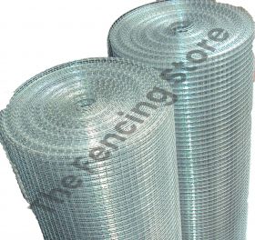 Welded wire mesh, 6.5 x 6.5 x 0.65mm, 1200mm wide x 30m roll, hot dip galvanised